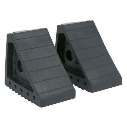 Sealey Rubber Wheel Chocks 1.8kg - Pair WC01 Sealey  - Dynamic Drive