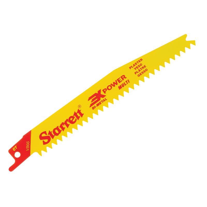 Starrett VB66-5 Bi-Metal Reciprocating Blade, Plasterboard 152mm 6V TPI (Pack 5) Starrett - Dynamic Drive