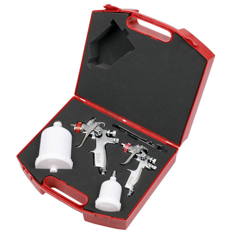 Sealey HVLP Gravity Feed Top Coat/Touch-Up Spray Gun Set HVLP774 Sealey - Dynamic Drive