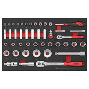 Teng Tools 1/4" & 1/2" Socket Set FOAM3 44 Pieces Teng Tools - Dynamic Drive