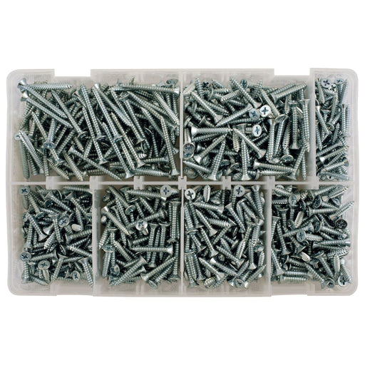 Connect Assorted Countersunk Pozi Self Tapping Screws 615pc 35003 Tool Connection - Dynamic Drive