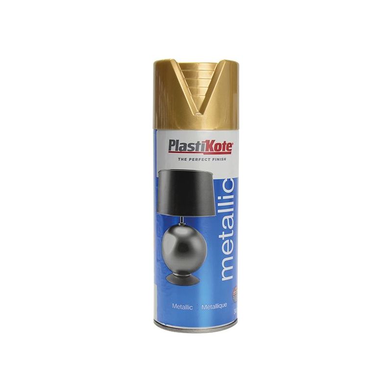 Plastikote Metallic Spray Gold 400ml PlastiKote - Dynamic Drive