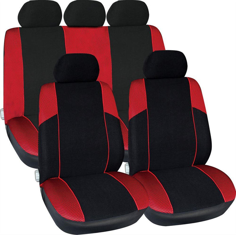 Streetwize 11 Piece Racing Style Black Red 50-50 60-40 Car Split Rear Seat Streetwize  - Dynamic Drive