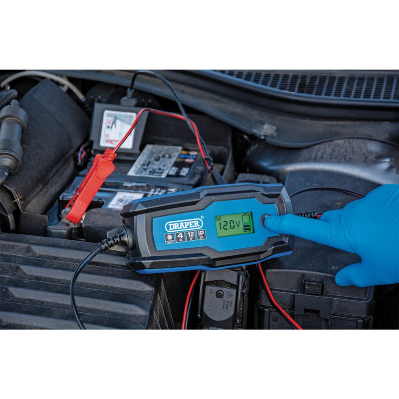 Draper 12V Smart Charger and Battery Maintainer, 4A 53489 Draper - Dynamic Drive