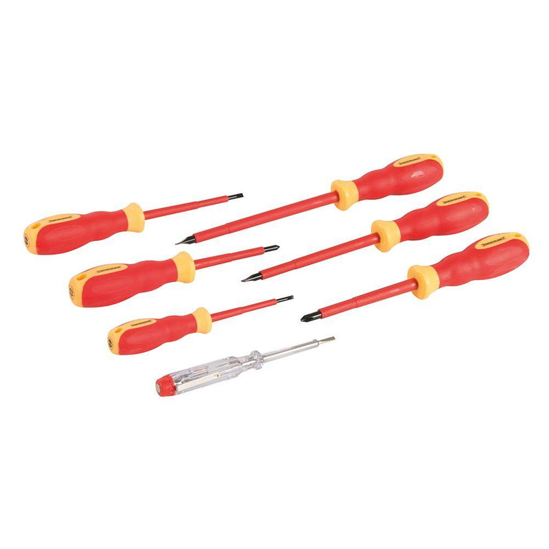 Silverline VDE Soft-Grip Electricians Screwdriver Set 7pce 7pce Silverline - Dynamic Drive