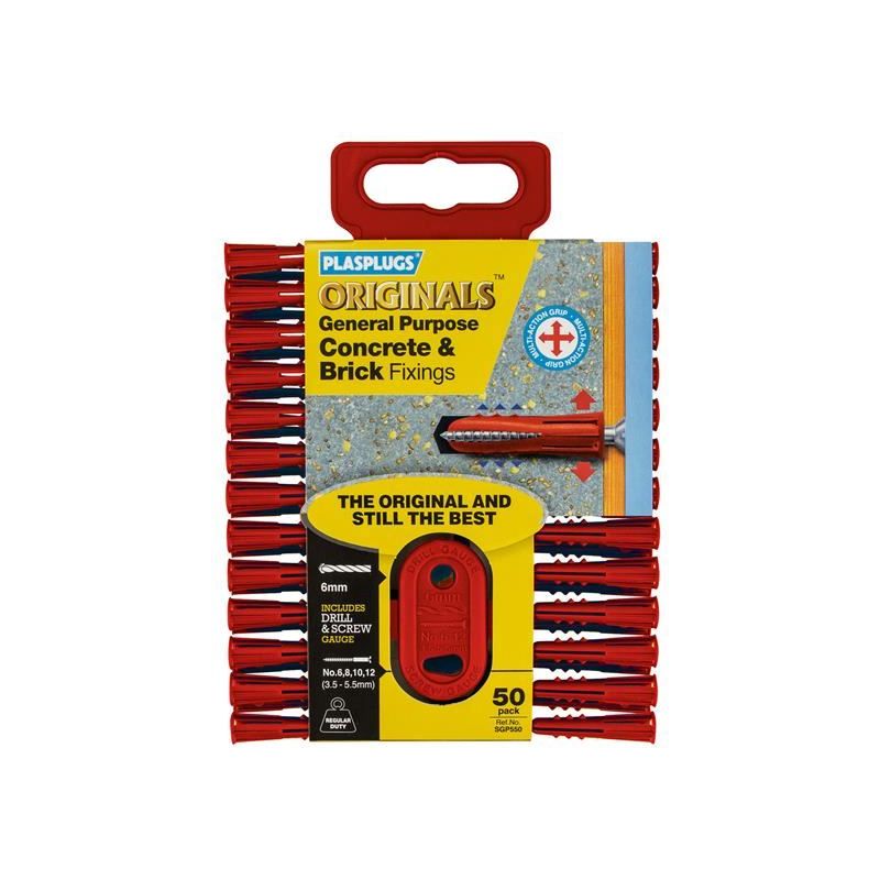 Plasplugs SGP550 Originals™ General-Purpose Fixings (Pack 50) Plasplugs - Dynamic Drive