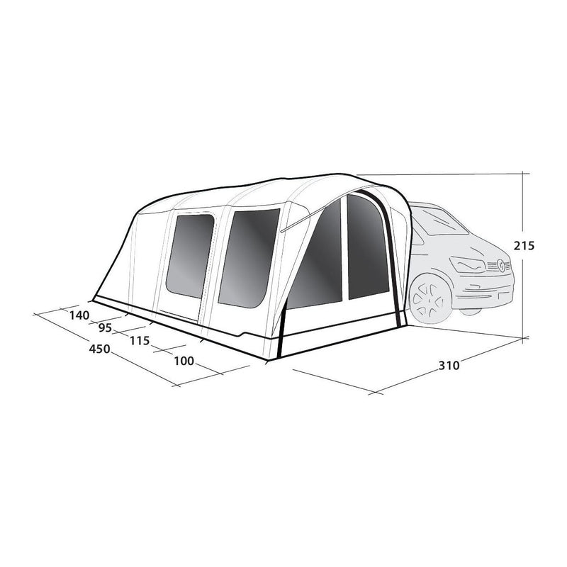 Outwell Wolfburg 450 Air Drive-Away Campervan Air Awning 175-200cm Outwell - Dynamic Drive