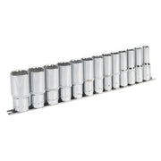 Sealey Socket Set 13pc 1/2"Sq Drive 12pt Deep WallDrive Imperial AK2675 Sealey  - Dynamic Drive