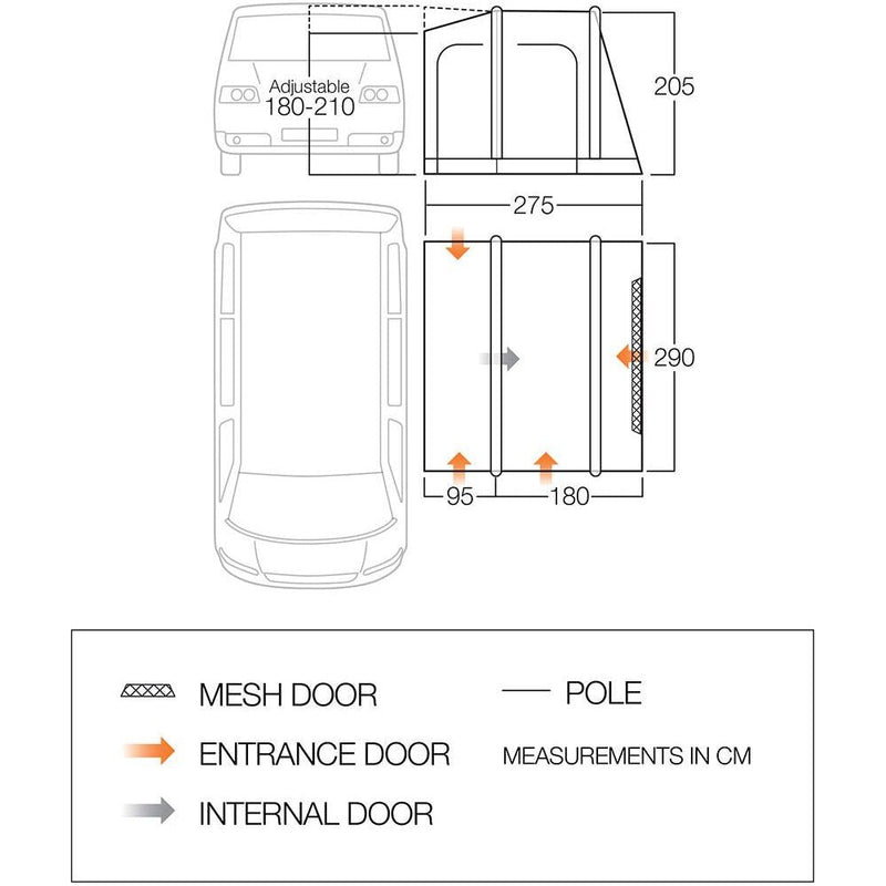 Vango Faros II LOW Poled Drive-Away Awning for Campervans Vango - Dynamic Drive