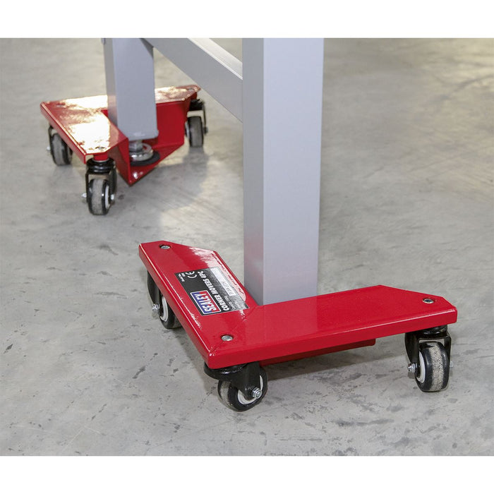 Sealey Corner Transport Dollies Set of 4 150kg Capacity CM4 Sealey - Dynamic Drive