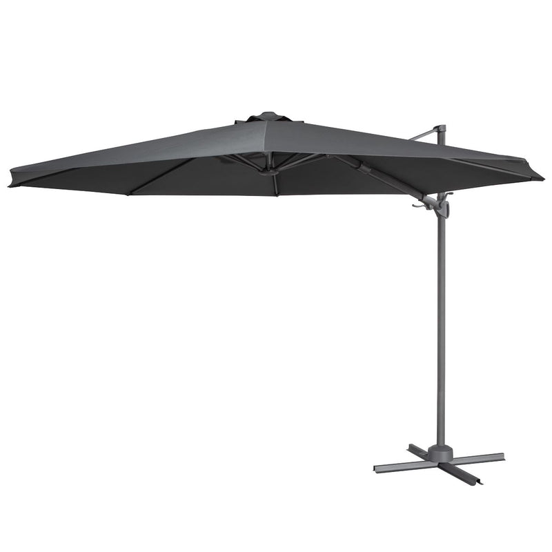 Dellonda Cantilever Parasol with 360 Rotation, Tilt & Cover 3m - Grey Dellonda - Dynamic Drive
