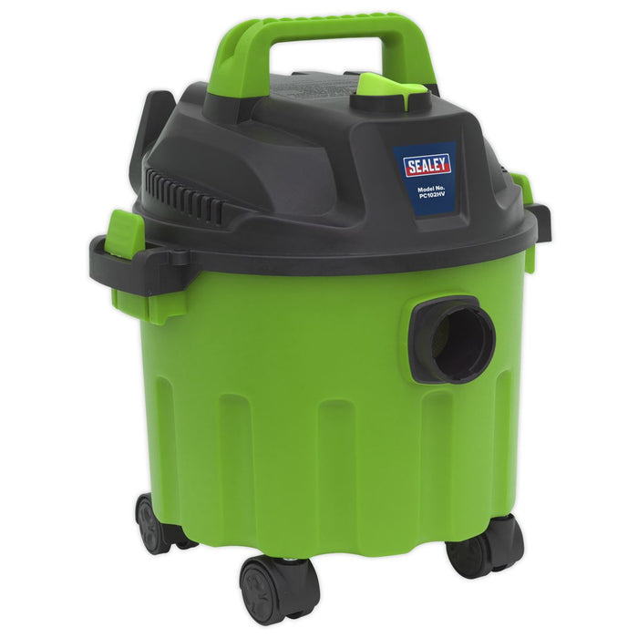 Sealey Vacuum Cleaner Wet & Dry 10ltr 1000W/230V - Hi-Vis Green PC102HV Sealey  - Dynamic Drive