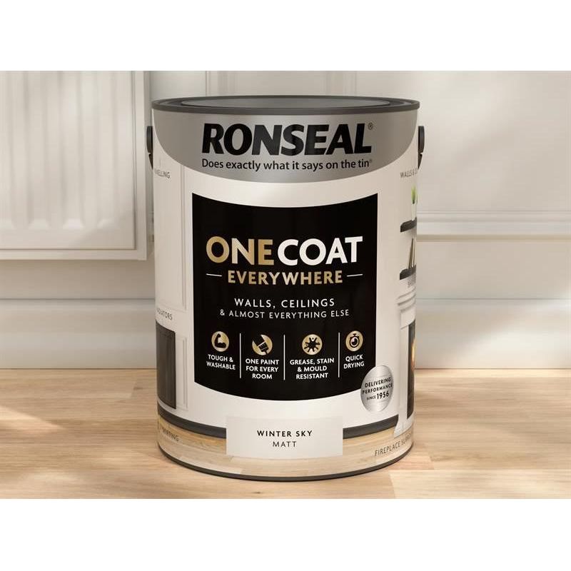 Ronseal One Coat Everywhere Interior Winter Sky Matt 5 litre Ronseal - Dynamic Drive