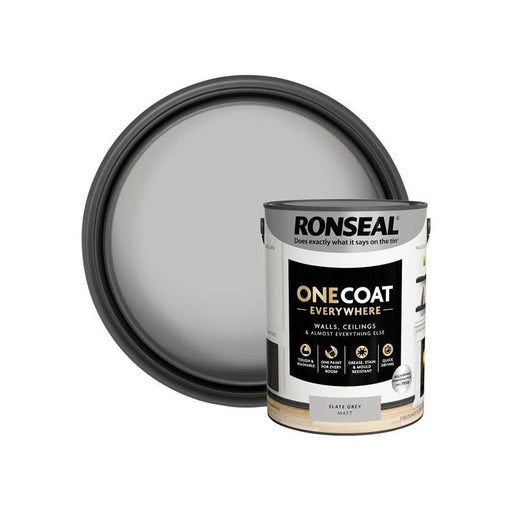Ronseal One Coat Everywhere Interior Slate Grey Matt 5 litre Ronseal - Dynamic Drive