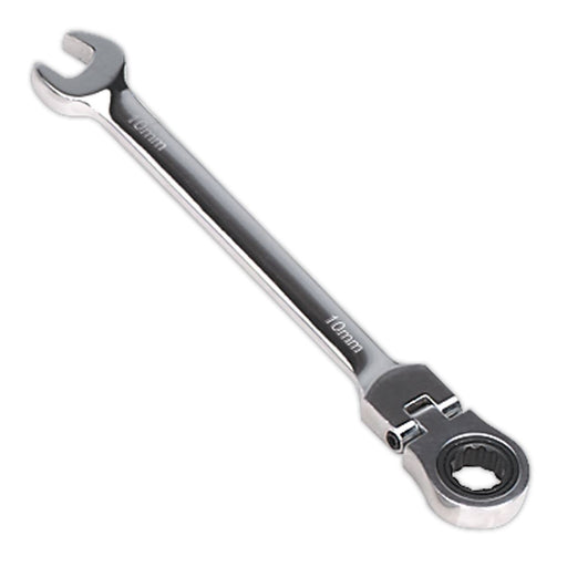 Sealey Flexi-Head Ratchet Combination Spanner 10mm FHRCW10 Sealey - Dynamic Drive