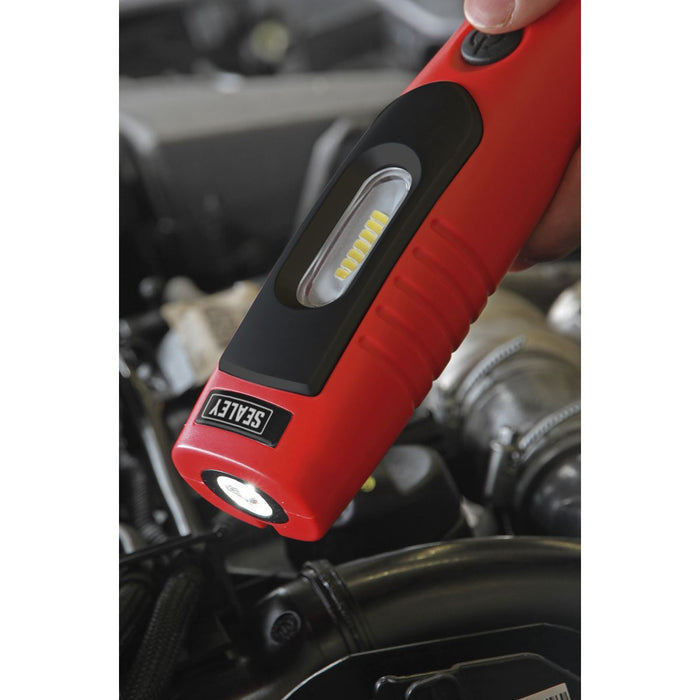 Sealey Red Rechargeable 360° Inspection Lamp 7 SMD+3W LED Lithium-ion Sealey  - Dynamic Drive
