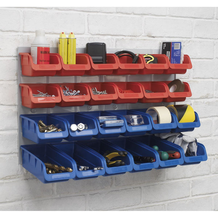 Sealey Bin & Panel Combination 24 Bins Red/Blue TPS132 Sealey - Dynamic Drive