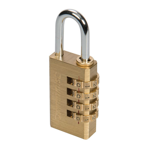 Silverline Combination Padlock Brass 4-Digit Silverline - Dynamic Drive