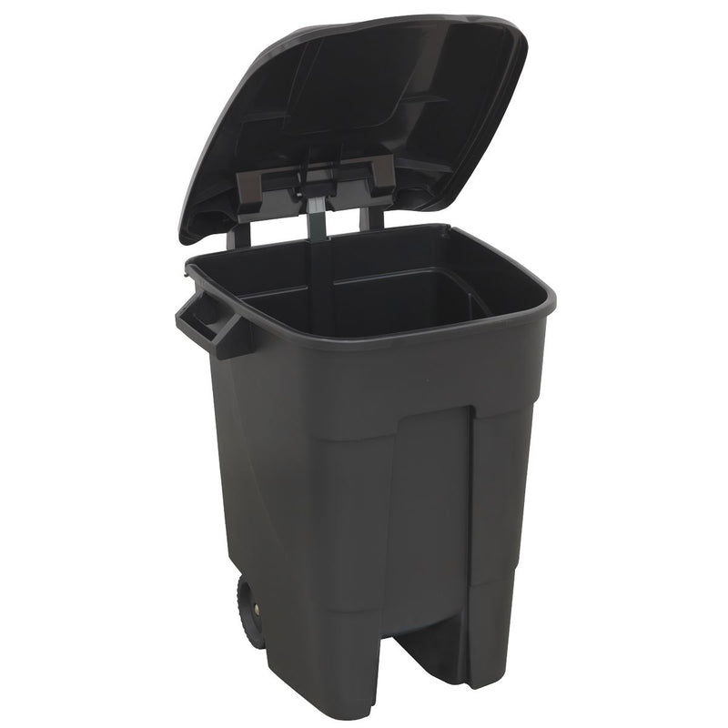 Sealey Refuse/Wheelie Bin 100L Black BM100 Sealey - Dynamic Drive