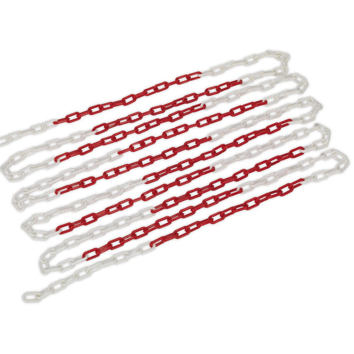 Sealey Safety Chain Red/White 25m x 6mm HSC25M Sealey - Dynamic Drive