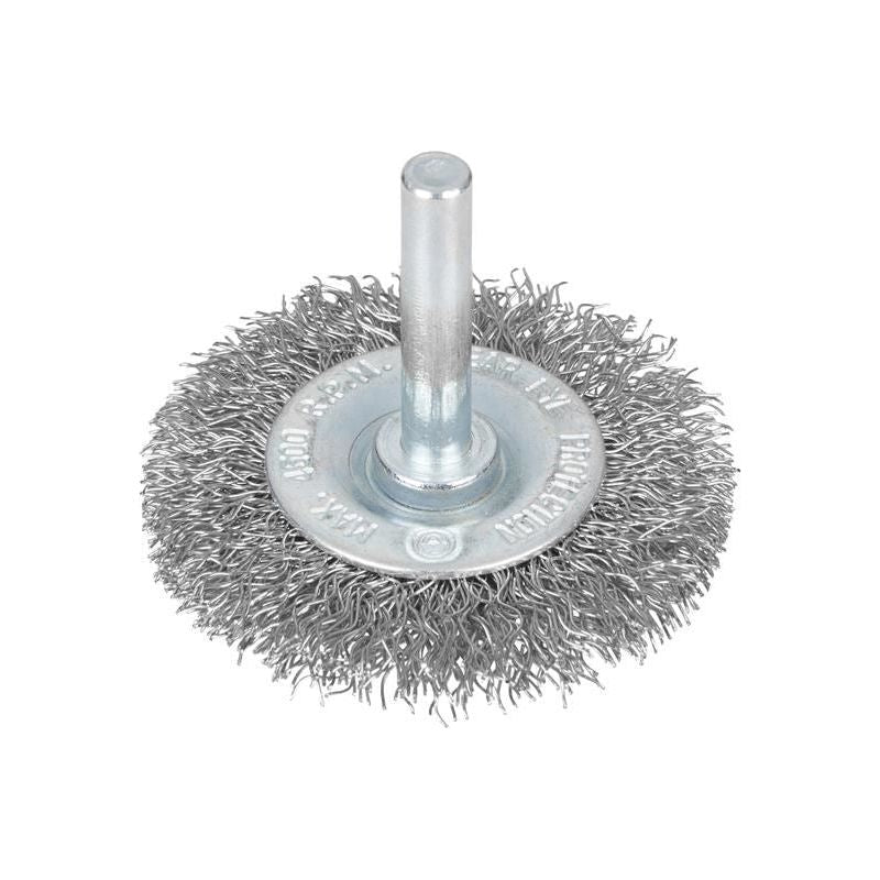 Bluespot Tools Flat Steel Wire Wheel Brush 50mm x 6mm Arbor BlueSpot Tools - Dynamic Drive