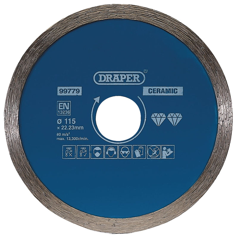Draper Continuous Diamond Blade, 115mm 99779 Draper - Dynamic Drive