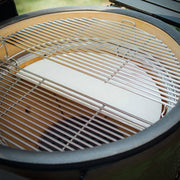 Dellonda Halfmoon Ceramic Heat Deflector Plates for Kamado BBQs 15"(38cm) 2pc Dellonda - Dynamic Drive