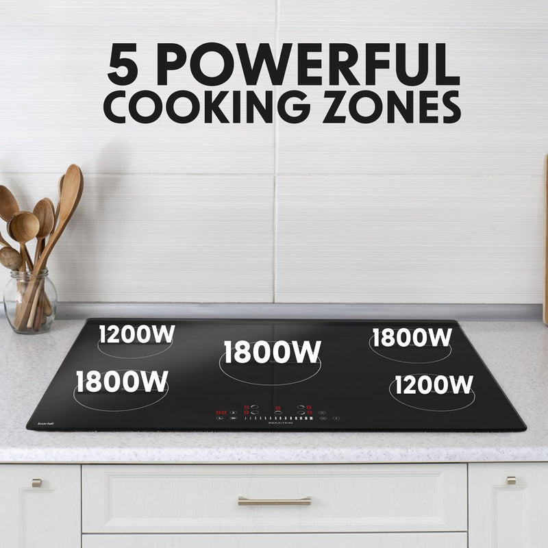 Baridi Integrated Induction Hob with 5 Cooking Zones 90cm 9300W Output Baridi - Dynamic Drive