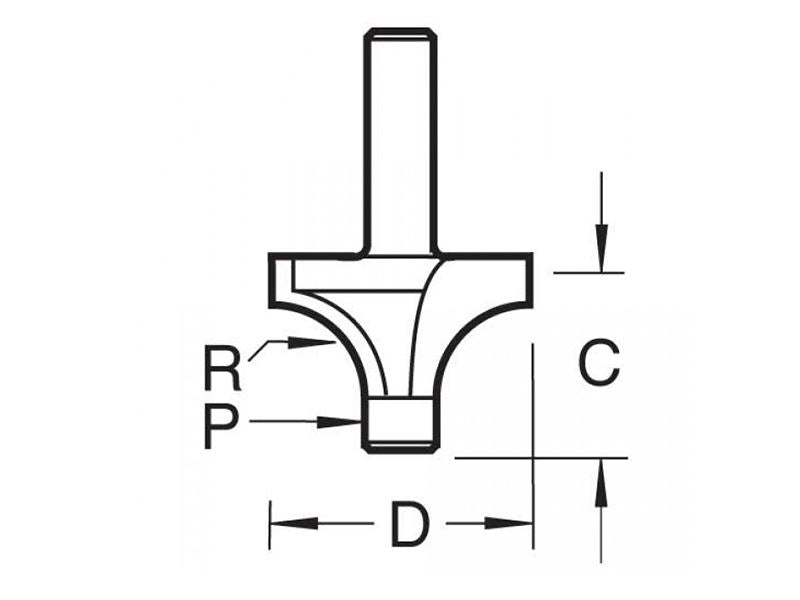 Trend 7E/2 x 1/4 TCT Pin Guided Round Over 6.3mm Radius Trend - Dynamic Drive