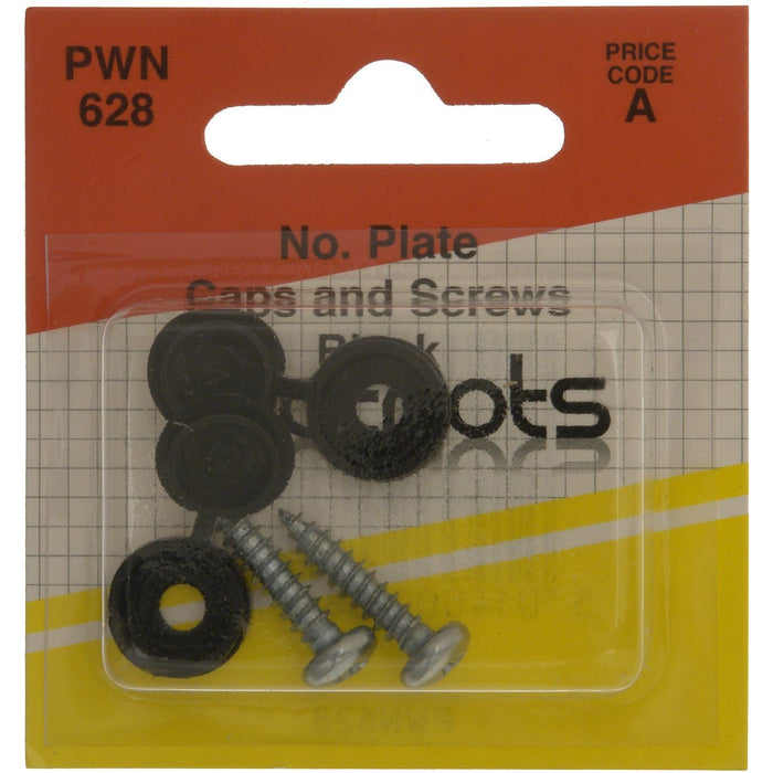 Wot-Nots Number Plate Cap & Screw - Black Wot-Nots - Dynamic Drive