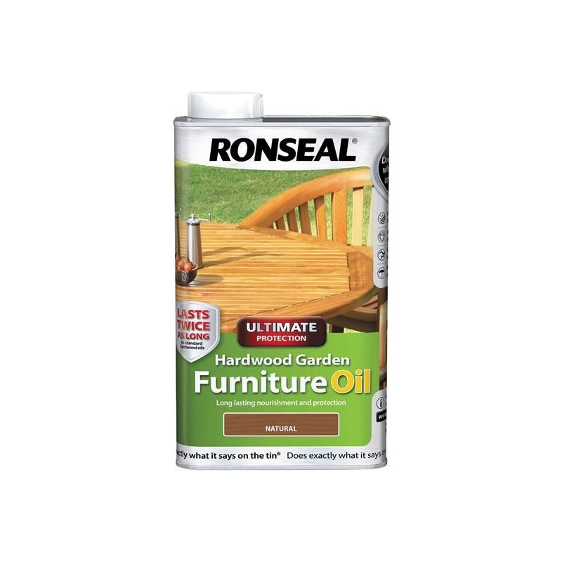 Ronseal Ultimate Protection Hardwood Garden Furniture Oil Natural 1 litre Ronseal - Dynamic Drive