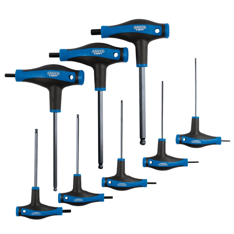 Draper Expert Soft Grip Metric Hex & Ball End T-Handle Key Set (8 Piece) Draper - Dynamic Drive