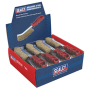 Sealey Wire Brush Brassed Steel Plastic Handle Display Box of 24 WB05DB24 Sealey - Dynamic Drive