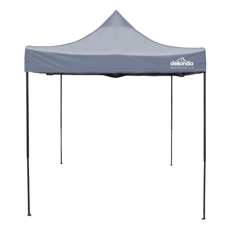 Dellonda 2x2m Pop-Up Gazebo Heavy Duty Carry Bag Rope Stakes & Weight Grey Dellonda - Dynamic Drive
