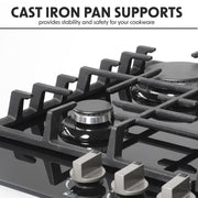 Baridi Gas Hob with 5 Cooking Zones 70cm - Black DH228 Baridi - Dynamic Drive