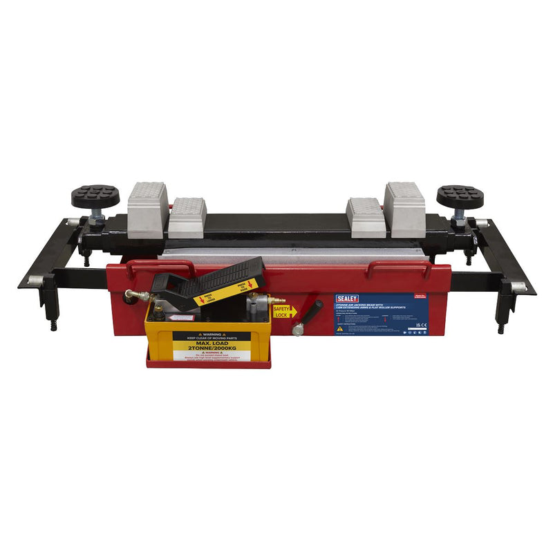 Sealey Air Jacking Beam 2 Tonne with Arm Extenders & Flat Roller Supports Sealey - Dynamic Drive