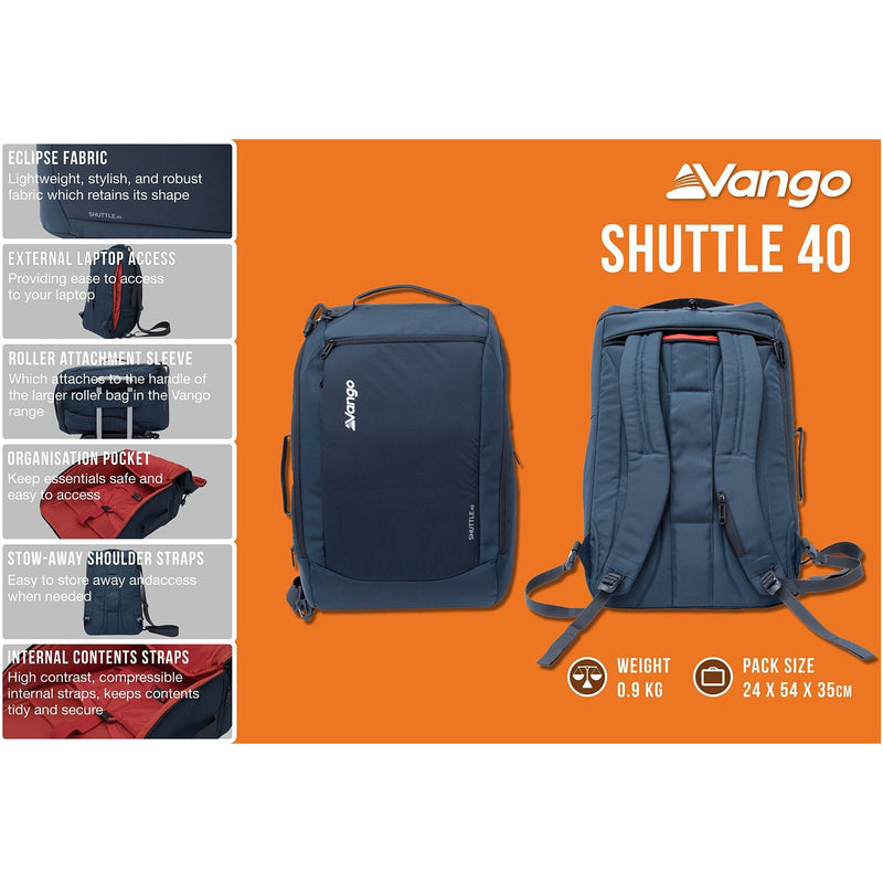 Vango Shuttle 40 Lite Rucksack 40L Moonlit Ocean Vango - Dynamic Drive