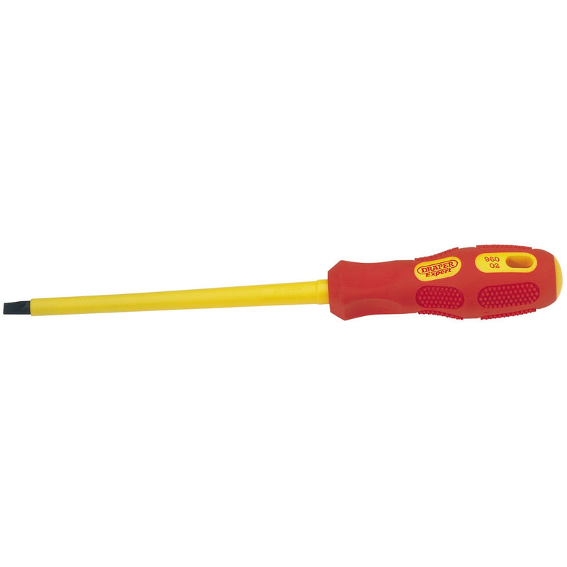 Draper VDE Approved Fully Insulated Plain Slot Screwdriver, 6.5 x 150mm (Sold Lo Draper - Dynamic Drive