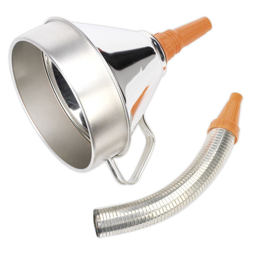 Sealey Funnel Metal with Flexible Spout & Filter 200mm FM20F Sealey  - Dynamic Drive
