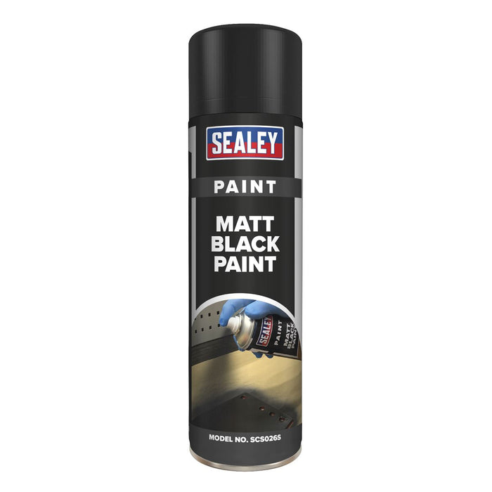 Sealey Black Matt Paint 500ml SCS026S Sealey - Dynamic Drive