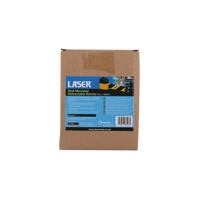Laser Wall Mounted Magnetic Retractable Barrier 3m x 48mm 8528 Laser - Dynamic Drive