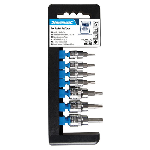 Silverline T10 - T40 Socket Set 1/4" & 3/8" Drive 7pce T10 - T40 Silverline - Dynamic Drive