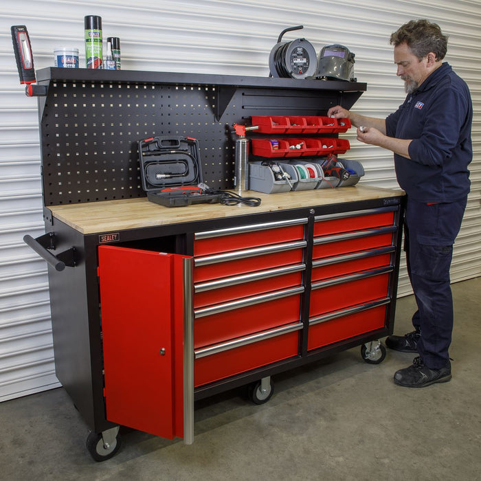 Sealey Mobile Workstation 10 Drawer with Backboard AP6310 Sealey - Dynamic Drive