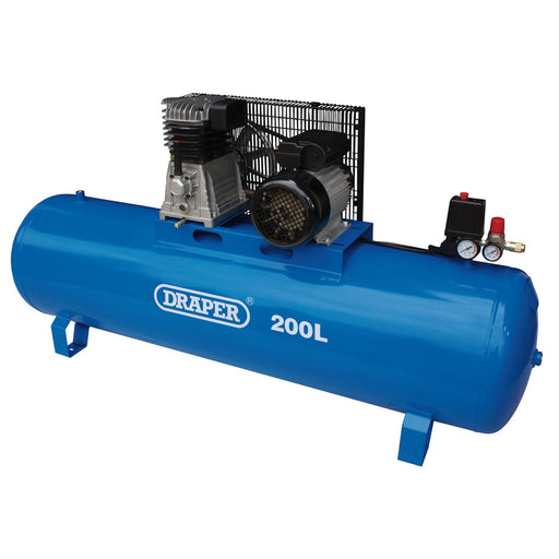 Draper Stationary Belt-Driven Air Compressor, 200L, 2.2kW 55313 Draper - Dynamic Drive