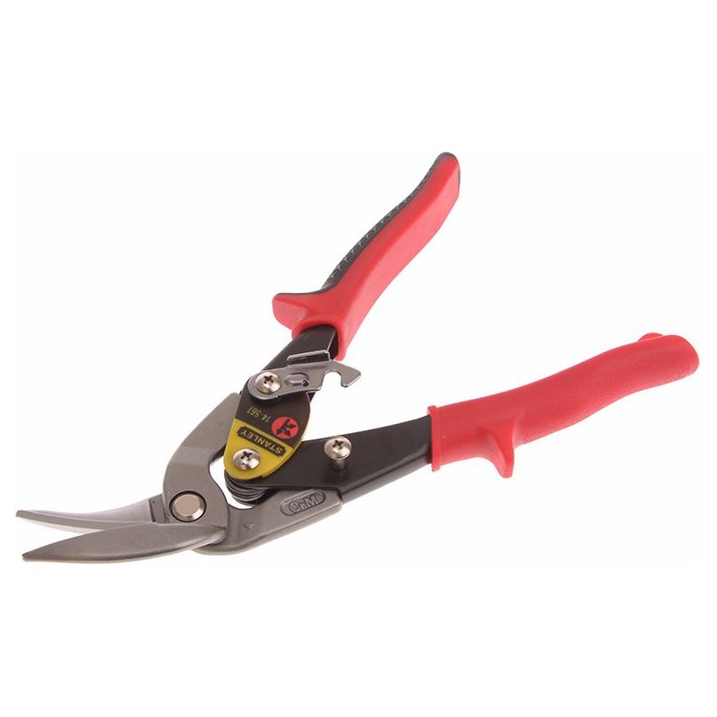Stanley® Hand Tools Red Offset Aviation Snips Left Cut 250mm (10in) STANLEY® Hand Tools - Dynamic Drive