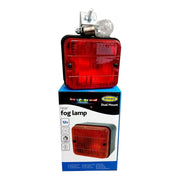 Universal 12v Car/Van/Trailer Approved Square Rear Red Fog Light/Lamp Easy Fit Ring Automotive - Dynamic Drive