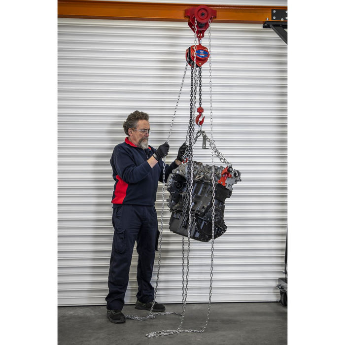 Sealey Portable Adjustable Gantry Crane with Geared Trolley Combo 1 Tonne Sealey - Dynamic Drive