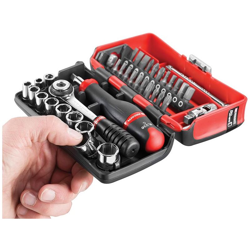 Facom 1/4in Drive R2NANO Socket Set, 38 Piece Facom - Dynamic Drive