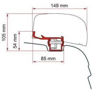 Fiamma F40 Van Adapter Vwt5/T6 - Deep Black - Lhd 98655Z152 Fiamma - Dynamic Drive