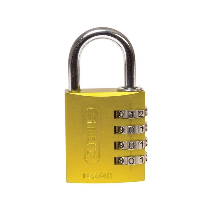Abus Mechanical 145/40 40mm Aluminium Combination Padlock Yellow 49535 ABUS Mechanical - Dynamic Drive